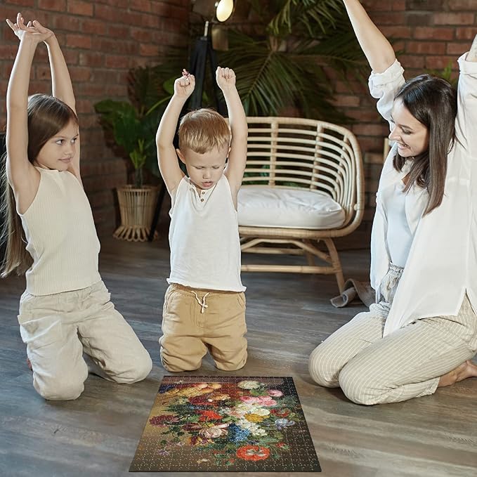 Antelope - 1000 Piece Puzzles for Adults - Vase Flower Grapes Peaches Jigsaw Puzzle 1000 Pieces, Jan Frans Van Dael Officially Licensed, High Resolution, No Dust Classic Artistic Puzzle