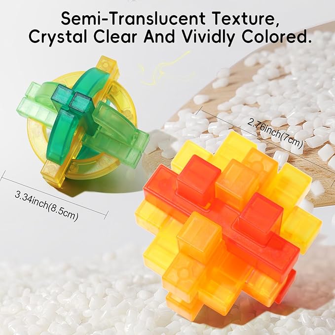 6 Pack Puzzle Games Brain Teasers Toy- 3D Puzzles for Teens and Adults -Logic Puzzle Snake Cube Magic Cube Magic Ball Brain Teaser Intellectual Removing Assembling Toy