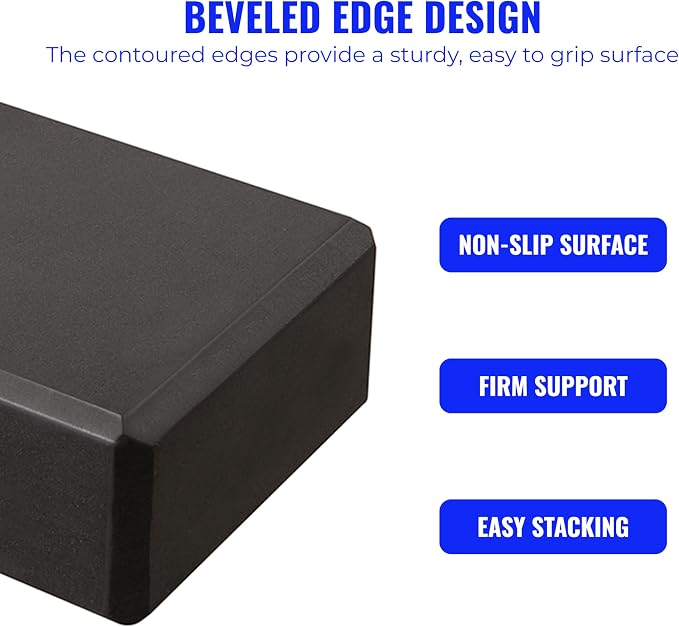 3" Yoga Block, 10 Pack Bulk EVA Foam Yoga Blocks, Firm and Supportive Yoga Brick, Balance Foam for Stretching, Pilates, and Workout, 3" x 6" x 9"