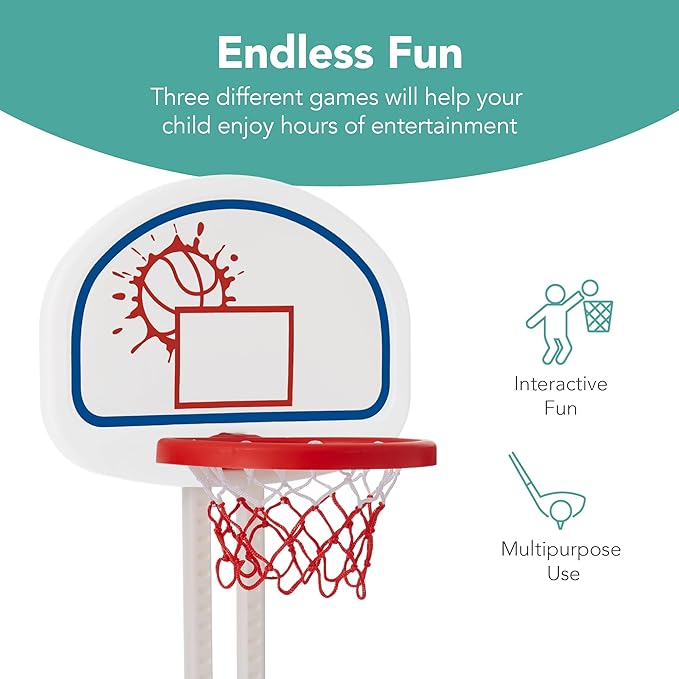 Best Choice Products 3-in-1 Toddler Basketball Hoop Sports Activity Center