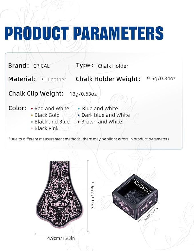 CRICAL Portable Magnetic Pool Chalk Holder Square Chalk Cube Holder Billiard Cue Accessory Gift Idea
