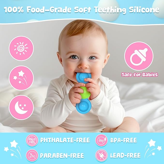 Suction Spinner Toys for Babies Silicone Baby Bath Toys for Kids Ages 1-3 Boy Girl Gift,Pop Spinner Sensory Toy for Baby Infant Suction Cup Toddler Travel Toy,Easter Basket Essentials