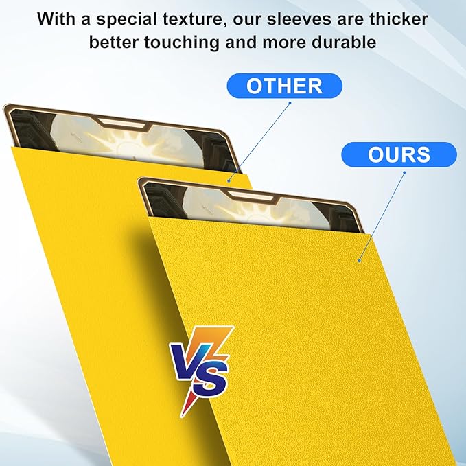 Trading Card Sleeves Perfect Fit TCG Matte Sleeves, Soft Sports Card Protector for Photocard Easy to Shuffle and Stack While Playing Card Game, Standard TCG Card Sleeves (Yellow, 300)