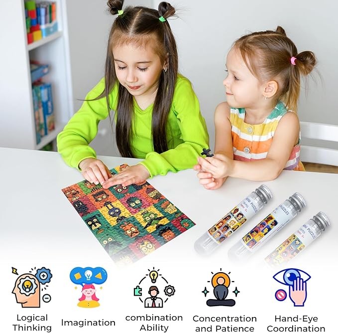 150 Pieces Mini Jigsaw Puzzles for Adults & Kids,6 x 4 Inches,Mini Puzzles,Travel Puzzle,Small Micro Puzzles,Challenging Difficult Puzzle,3 Pack Cartoon Avatar Collection