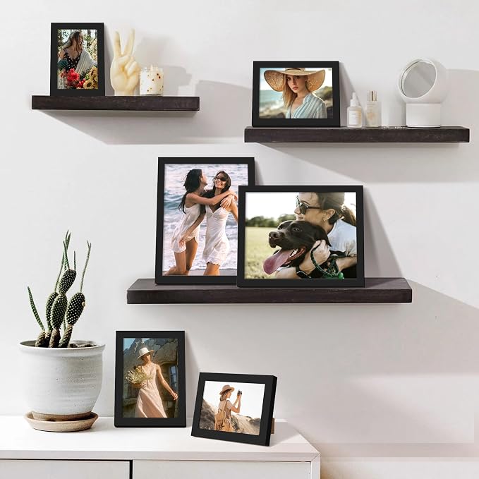 upsimples 10 Pack Picture Frames Collage Wall Decor for Mounting or Tabletop Display, Photo Gallery Frame Set for Family, Multi Sizes Including 8x10, 5x7, 4x6, Black | Multi Picture Frames Collage Wall Decor, Gallery Wall Frame Set, Gift For Christmas,...
