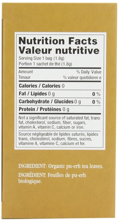 Imperial Organic Tea, Pu-Erh, 18 Tea Bags (Pack of 4)