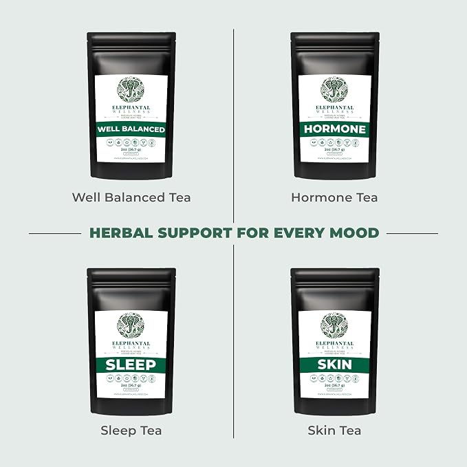 Elephantal Wellness Premium Joy Herbal Tea | Mood & Emotional Balance Support with St. John’s Wort, Kava, Ginkgo & Lavender | Handmade, Non-GMO, Caffeine-Free Loose Leaf Blend, 2oz, 20 Servings