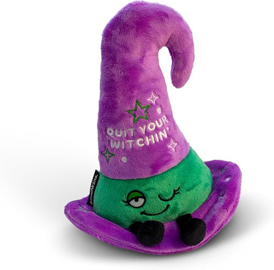 Halloween Plushie - Quit Your Witchin Sassy Witch Hat Plush, Spooky Theme Gift, Toy for Gifting