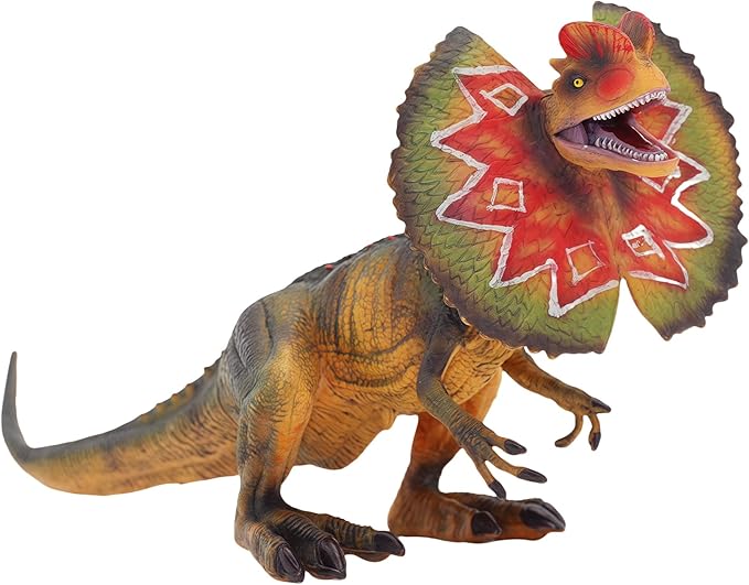 Gemini&Genius Dilophosaurus Action Figure Dinosaur World Dino Park Toys Green Science Educational Realistic Design Dinosaur Figure for Home Decoration, Classroom Prize, Party Gifts to Kids