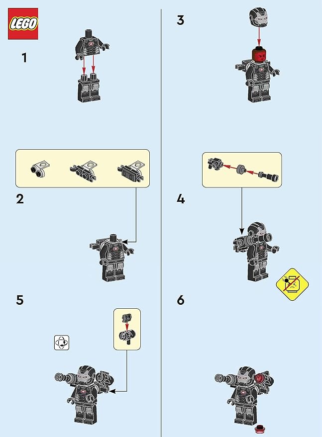 LEGO Marvel Super Heroes Avengers Infinity War Minifigure - War Machine with Blasters Foil Pack