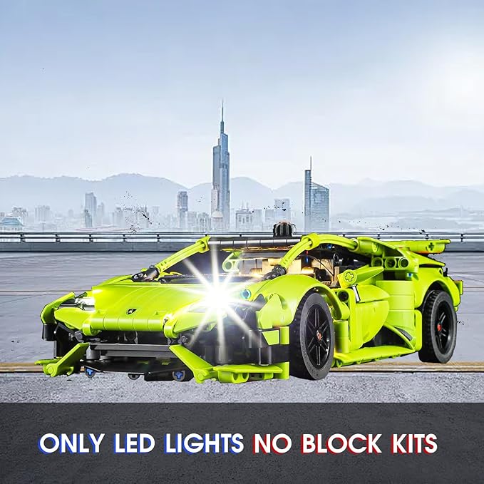 Vaodest LED Light for Lego Lamborghini Huracán Tecnica 42161 Set,Design and Configuration Compatible with Model 42161(LED Light Only, Not Building Block Kit)