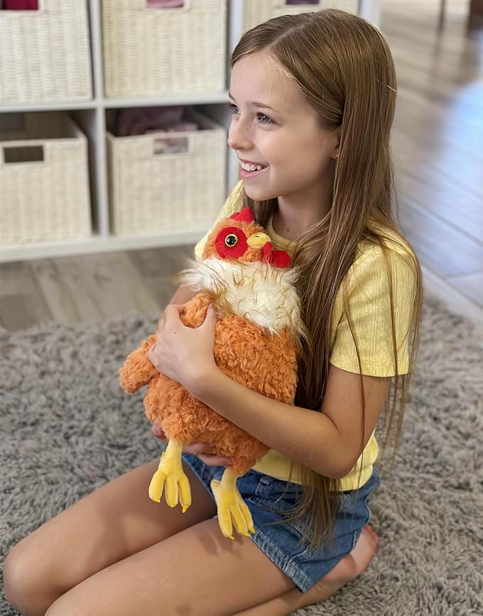 Tezituor 18 Inch Big Chicken Stuffed Animal, Cuddly Realistic Chicken Plush Toy, Gaint Rooster Stuffed Animals,Soft Stuffed Farm Plushie Kids Girls Boys Christmas, Easter, Birthday, Party Decor