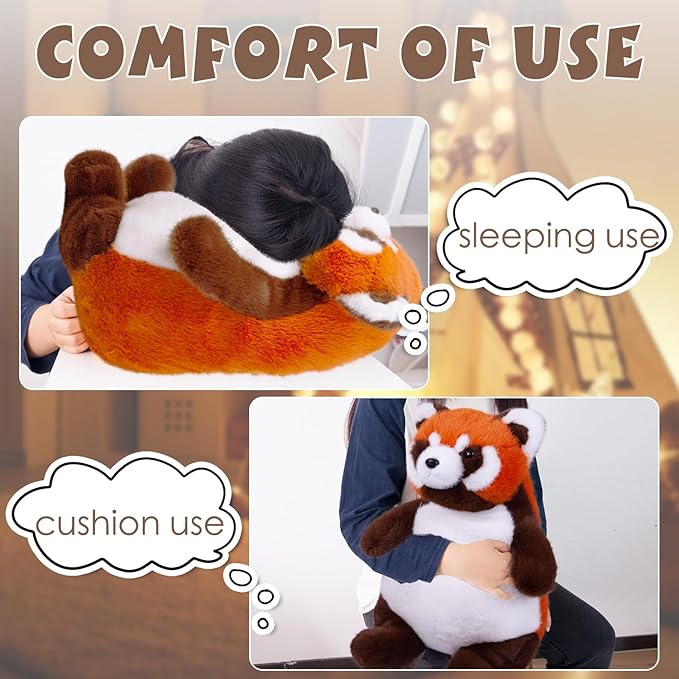 ARELUX Giant 22in Big Red Panda Plush Large Stuffed Animal Hugging Pillow: Soft Jumbo Sleeping Body Warm Fluffy Pillow Adorable Chubby Plushie Toy Gifts for Boys Girls