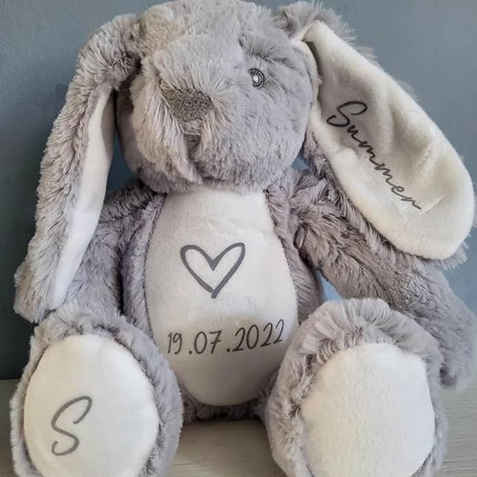 Custom Plush Bunny Keepsake Toy Hold Me Close Worry Hug Rabbit Personalized Stuffed Animal Doll Baby Shower Birthday Gift