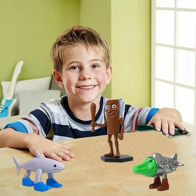 8PCS Italian Brainrot Action Figure,Tralalero Tralala Figures Toys with Tralalero Tralala, Tung Tung Tung Sahur, Brr Brr Patapim,Brainrot Meme Shark Collectible Animals Figurine Doll Gifts for Fans