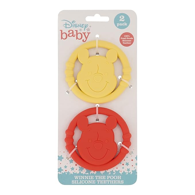 Cudlie Disney Silicone Teether Toy Set for Infants, Food Grade and BPA Free Teethers for Babies 6-12 Months, 2-Pack Teether Toys for Newborns