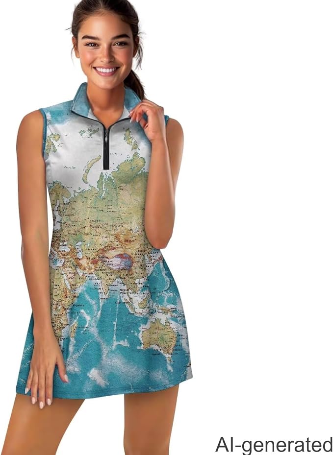 Golf Dress Tennis Dresses for Women with Built in Shorts and Pockets Sleeveless Athletic Dress Workout Dress
