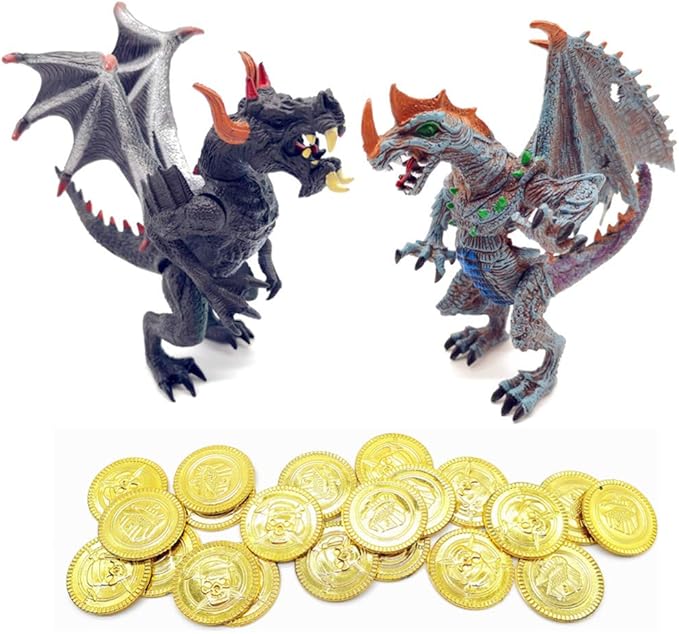 Guaishou Ancient Dragon Knight 4pcs Action Figure with Gold Coin 20PCS