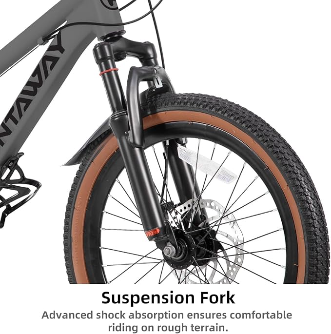 KEANO Huntaway 20 24 Inch Kids Bike for Boys & Girls Ages 7-12 Years Hardtail Mountain Bike for Kids with Aluminum Frame and 7-Speed Drivetrain Children Bicycle