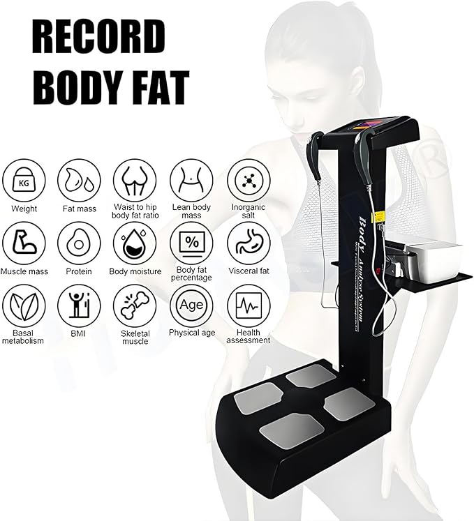Professional Body Composition Analyzer,Body Fat Scale, Body Composition Analyzer, Body Fat Detection Equipment, Professional-Grade Analyzer, Muscle Detection and Analysis Black