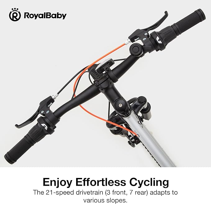 RoyalBaby Kids Mountain Bike for Boys and Girls, Ultra-Light Aluminum 20-26 Inch Wheel Bicycle for 6-14 Years Old Children, 7/21-Speeds Drivetrain