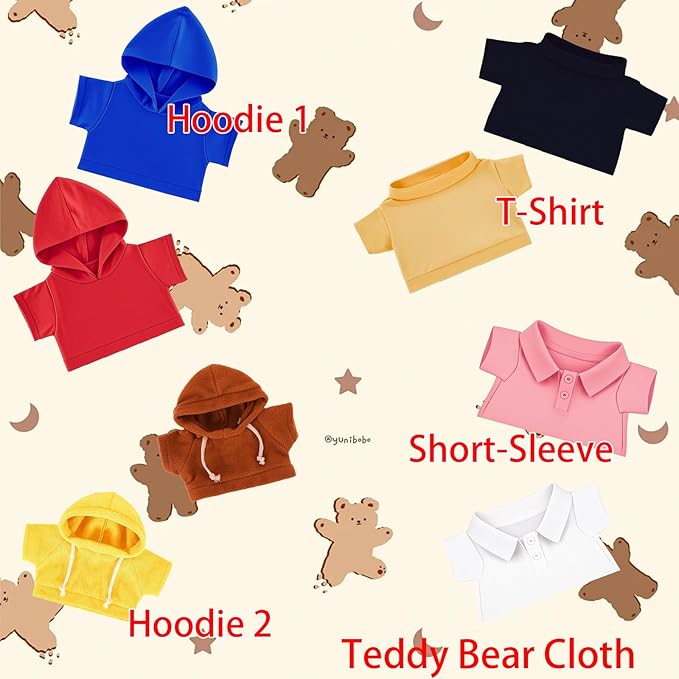 Personalized Teddy Bear Clothes with Photo Name, Custom Stuffed Animal Clothes Fit 8-16 inch Stuffed Bear Clothing, Personalized Doll Clothing Make Your Own Plush Doll Shirt