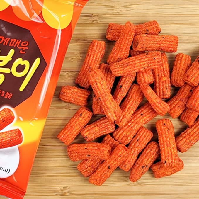 COELO Spicy Rice Tteokbboki Snack 5.6oz (160g) Korean Street Food Sweet & Spicy Sauce Taste K-food Crunch Crispy Snacking Old School Snack Rice Cake Camping Office Holiday Party Size 쌀떡볶이 과자