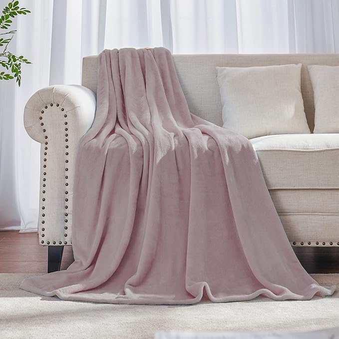 Dusty Rose Pink Fleece Plush Throw Blanket 50"x60"for Couch Fuzzy Cozy | Super Soft Lightweight Microfiber Blanket for Sofa Bed bedroom Home Decor All Season,Birthday Gifts for Women Mom Adult