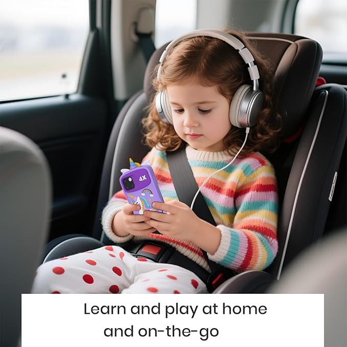 Kids Smart Phone for Girls, 4.0" Touchscreen Toddler Learning Play Toy Phone with Dual Camera, Birthday Gifts for Age 3 4 5 6 7 8 Year Old Kids Cell Phone, Game, Music Player, 32GB Card Purple