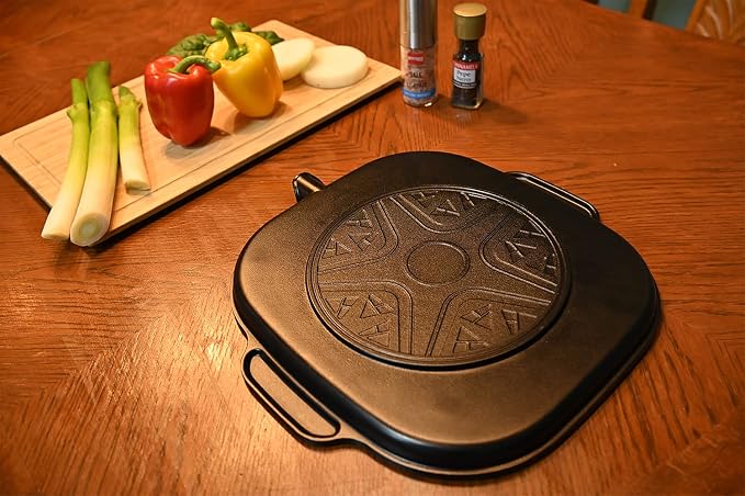 UPIT Wide Korean BBQ Grill Pan, Widen Nonstick Coating with Improved Grease Draining Spout