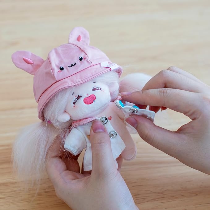 CALEMBOU Doll Clothes, Cute Macaron Animal Series Doll Clothing Suit for 15cm Vinyl Plush Dolls, Kawaii Doll Accessories Toys Gifts for Girls(Only Clothes) (Cuddly Bunny)