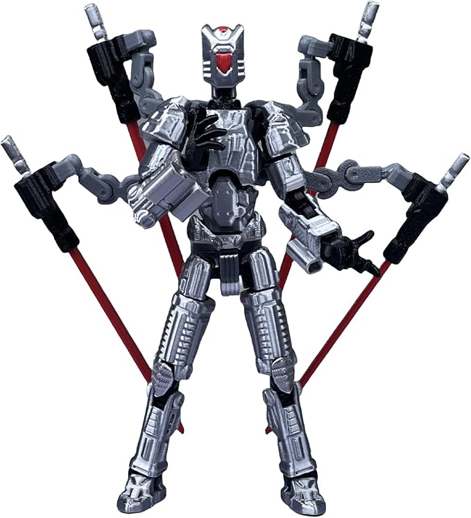 Assembly Completed T13 Action Figure,3D Printed Multi-Jointed Movable, Nova 13 Action Figures Desktop Decorations for Game Lovers Toy (Grey)