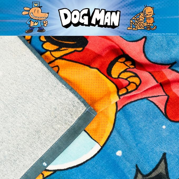 Dog Man Supa Cop & Petey Book Kids Super Soft Cotton Bath/Pool/Beach Towel, 58 in x 28 in, (Offically Licensed Product) By Franco