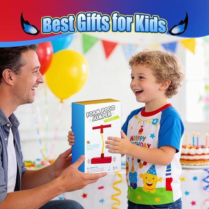 Kids Pogo Stick: 3 4 5 6 7 8 9 10 11 12 Year Old Boy Gift, Outside Toys for Kids Ages 4-8, 3+ Year Old Boy Toys, Birthday, Easter, Christmas, Foam Pogo Jumper for Kids