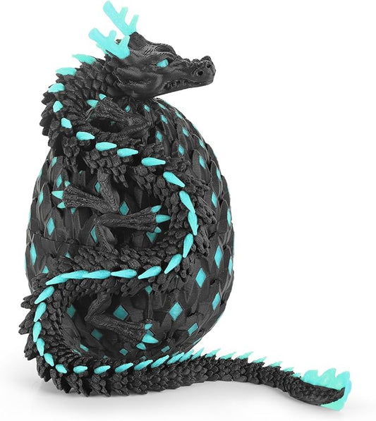 12-inch 3D Printed Dragon Eggs, Glow in The Dark Fidget Toys for Kids & Adults, for Home Office Desk Decor (Dark Blue, Pcs, 1)