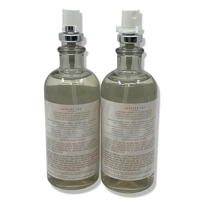 Bath & Body Works Aromatherapy Juniper & SAGE Essential Oil Mist 5.3oz (2 Pack)