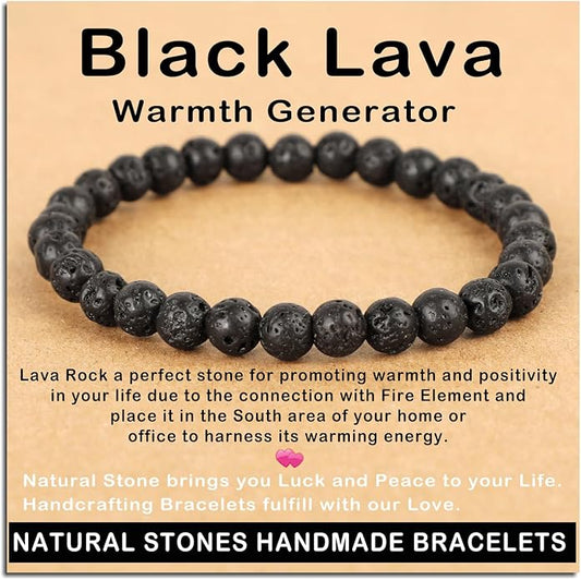 AD Beads Handmade Gemstone Stretch Elastic Bracelet Crystal Healing Reiki Nature's Beauty and Spiritual Essence Unisex