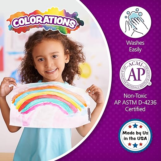 Colorations Paraben-Free Simply Washable Tempera Paint for Kids - 1/2 Gallon Value Size, Vibrant Yellow. Non-Toxic and Made in The USA