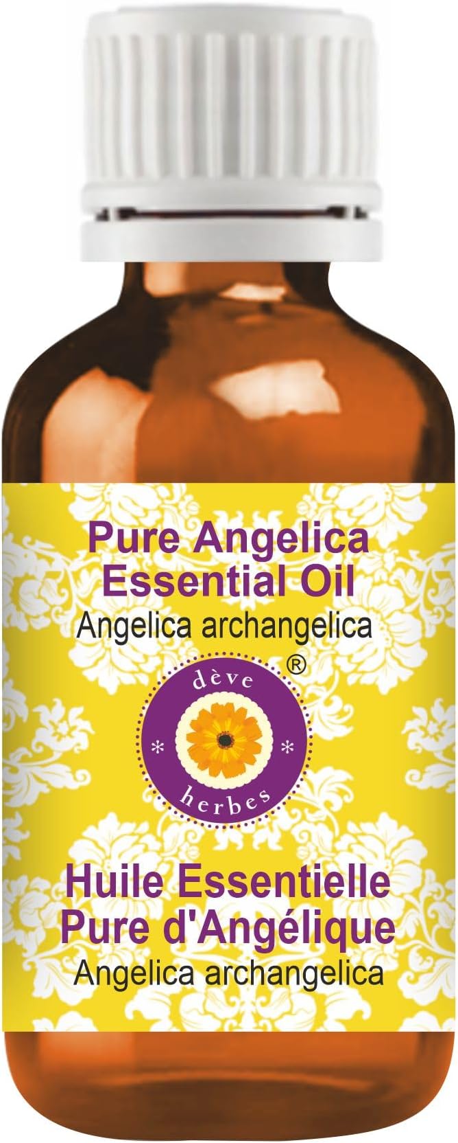 Deve Herbes Pure Angelica Essential Oil (Angelica archangelica) 100% Therapeutic Grade Steam Distilled 5ml (0.16 oz)