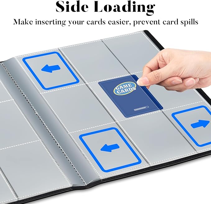 Card Binder 9 Pocket, Fabmaker 396 Pockets Trading Card Binder, Premium Collector Card Album for Standard Cards, Side Loading Card Collection Folder for Game Cards, Sport Cards, Blue