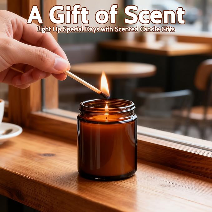 24 Pack 6 oz Coffee Scented Soy Candles, Bulk Glass Jar Aromatherapy Candles, Long Lasting Soy Wax Candles for Home, Wedding, Party & Stress Relief