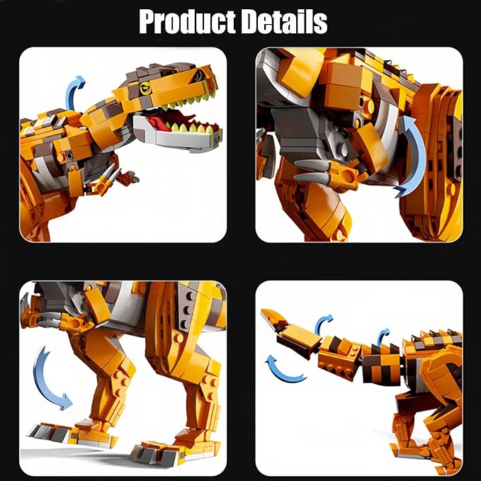 Jurassic Dinosaur Blocks Toys Set Compatible with Lego,656 Pcs Dinosaur Park World Toys for Age 7 8 9 10 11 12 13 14 Years,Giganotosaurus Toy for 7-9 Year Old Boy Christmas Birthday