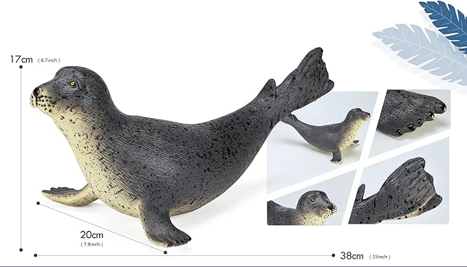 SmilerSmile Simulated Ocean Big Animal, One pc 15Inch Soft Filled Rubber Sea Educational Toys (sea Dogs)