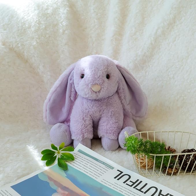 Apricot Lamb Toys Plush Purple Bunny Rabbit Stuffed Animal with Fluffy Soft Ears (Purple Bunny, 8 Inches)