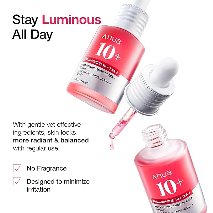 Anua 2% BHA + 10% Niacinamide Skin Booster Duo - 10% Niacinamide + 4% Tranexamic Acid Serum for Dull Skin, Gentle Exfoliating Toner, Salicylic Acid, for pore Control, Korean Skincare set