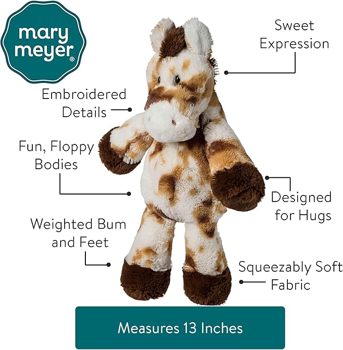 Mary Meyer Marshmallow Zoo Stuffed Animal Soft Toy, 13-Inches, S'Mores Pony