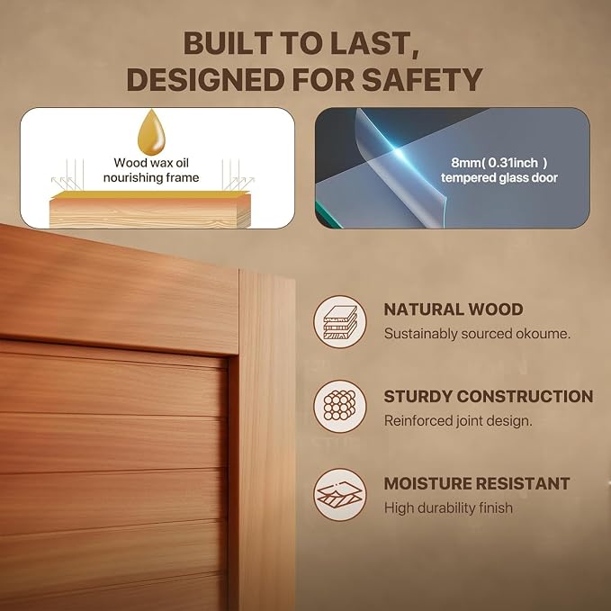 1 Person Infrared Sauna Low EMF Far Infrared Sauna with Speakers Personal Indoor Dry Sauna Room for Home Gym Spa
