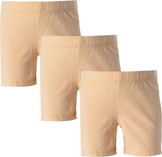 Girl's Cotton Bike Shorts, Cartwheel, Dance Shorts - 3 Pack