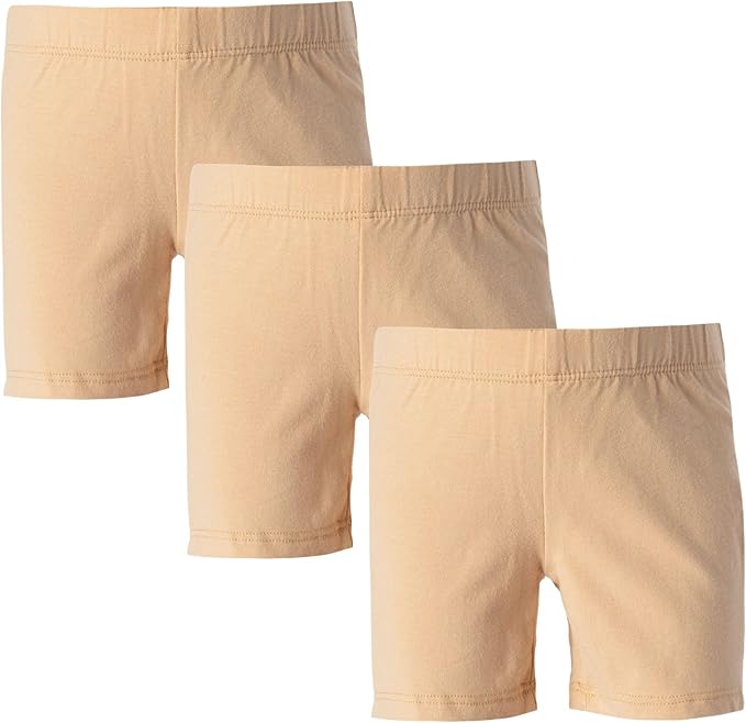 Girl's Cotton Bike Shorts, Cartwheel, Dance Shorts - 3 Pack