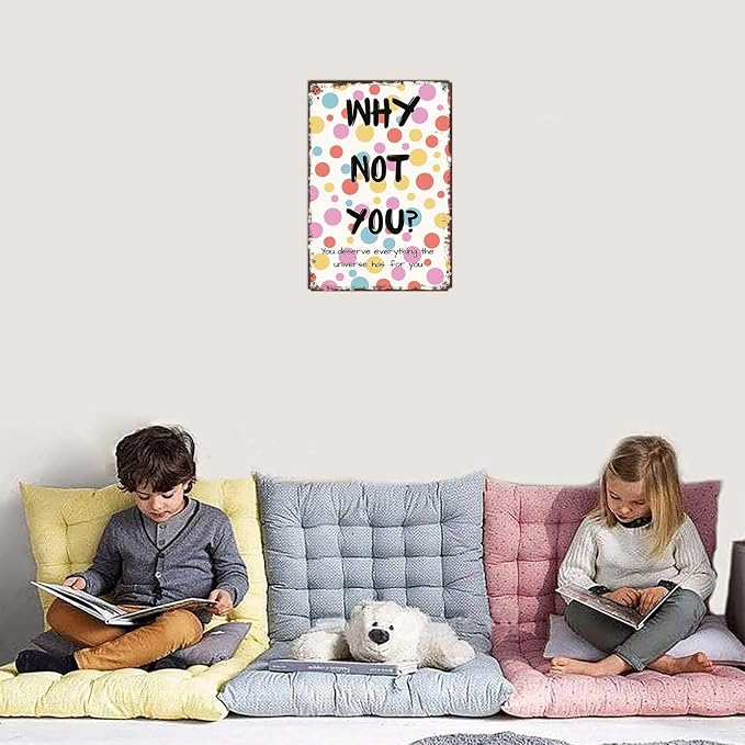 Funny Metal Signs Poster 8x12inch Why Not You Aluminum Sign Wall Art For Home Room Bedroom Office Decor
